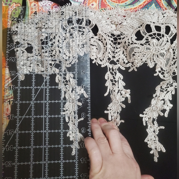 Haute Monde Black and Champagne Midi Fitted Dress - Picture 9 of 9